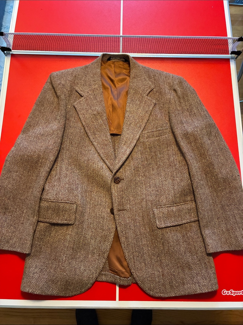 VTG Men's 44r Harris Tweed Herringbone Single-Breasted Sport Coat